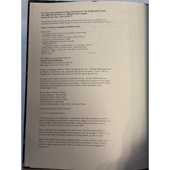 Astronomy in Ancient Times by Isaac Asimov 1995 Hardcover Gareth Stevens - Picture 5 of 8